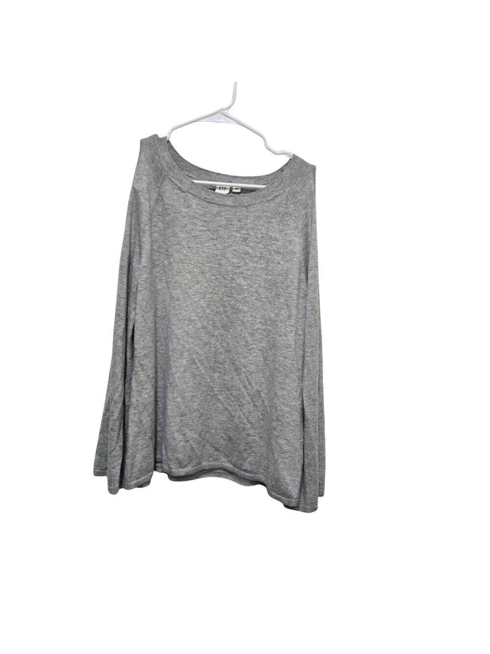 GAP Cold Shoulder Sweater Medium Gray Knit Long Sleeve